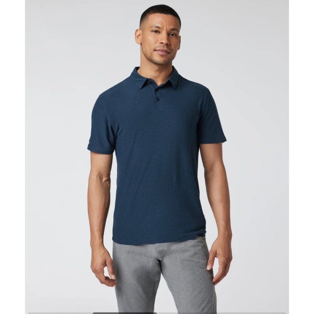 Vuori Teal Blue Strato Tech Men's XXL Performance Stretch Classic Golf Polo - Picture 1 of 10